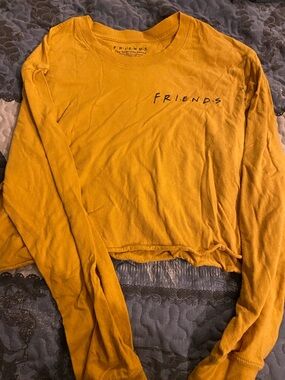 FRIENDS Golden Yellow Long Sleeve Crop